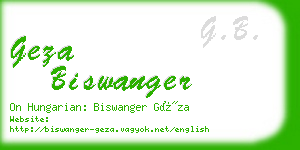 geza biswanger business card